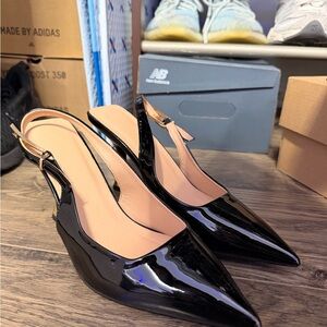Elegant Black Slingback Heels